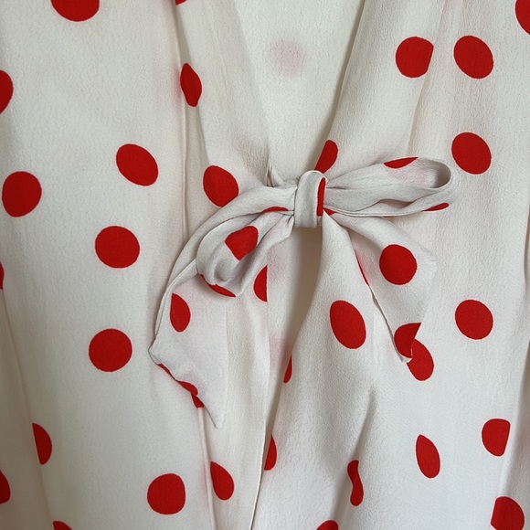 Lovers + Friends white with red polka dot blouse from Revolve - Picture 2 of 3
